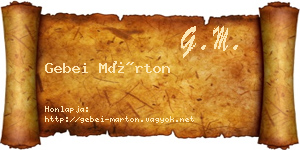 Gebei Márton névjegykártya