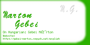 marton gebei business card